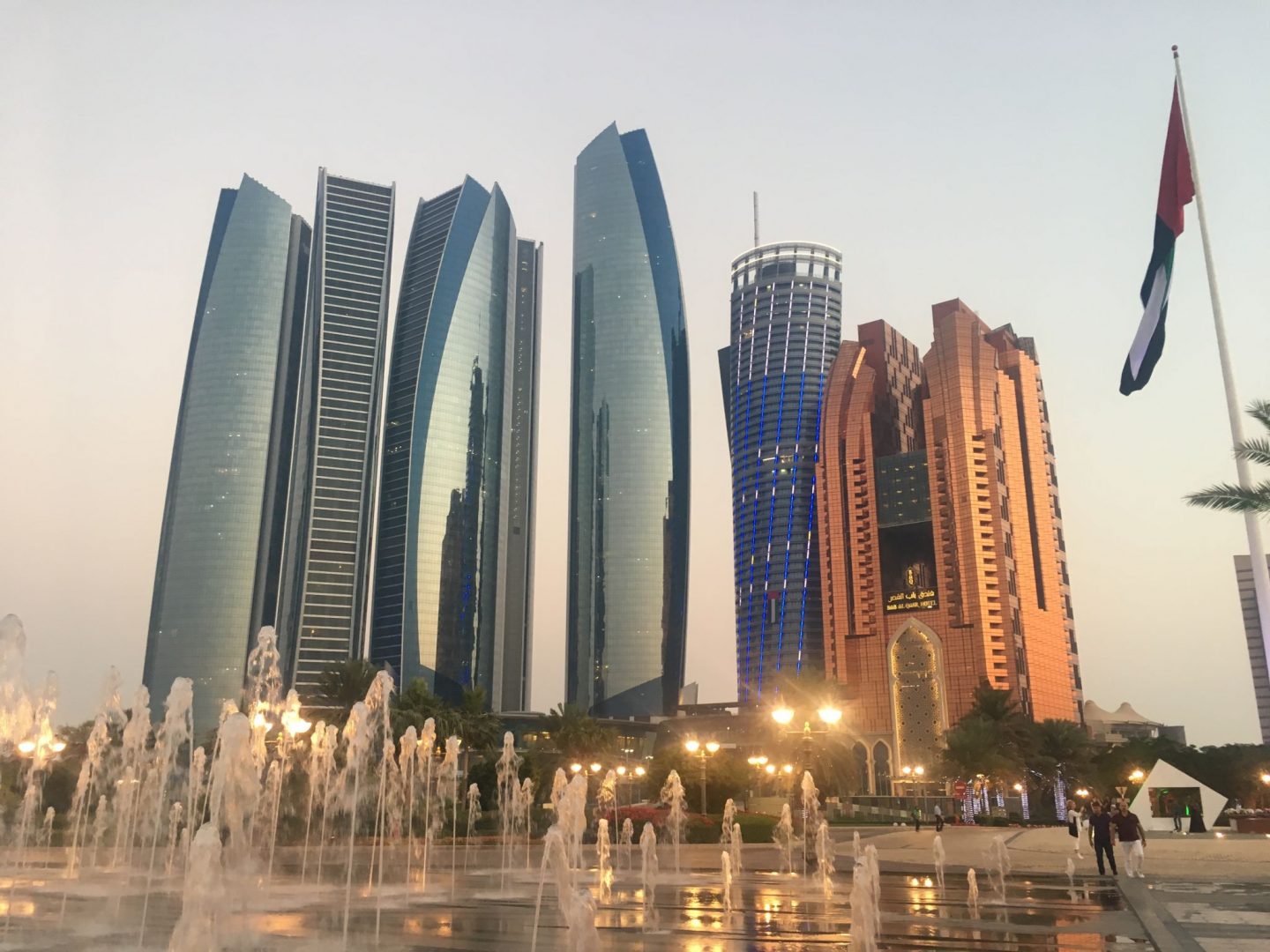 Abu Dhabi skyline and Etihad Towers