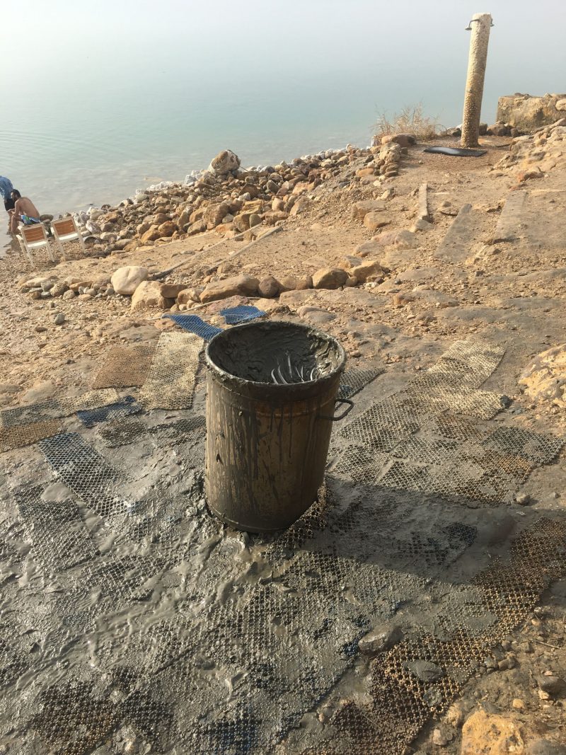Mud at the Dead Sea Jordan