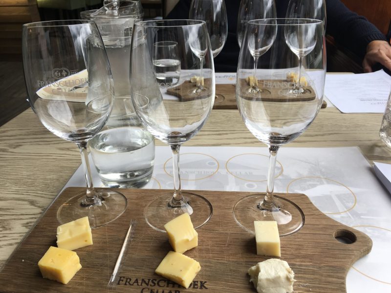 Franschhoek Cellar wine and cheese