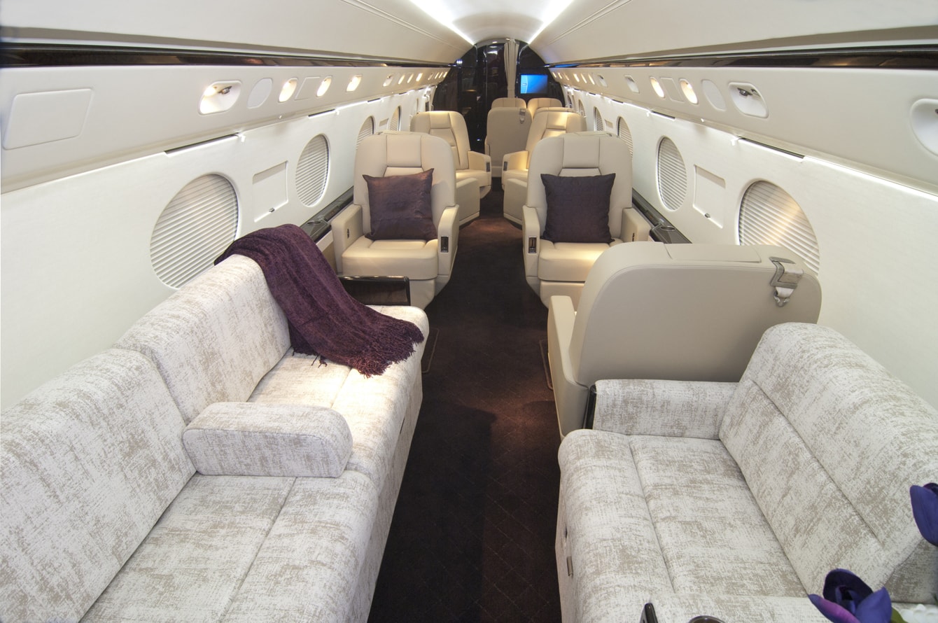 Luxury Barbados Private Jet interior